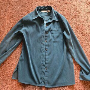 Teal button down
